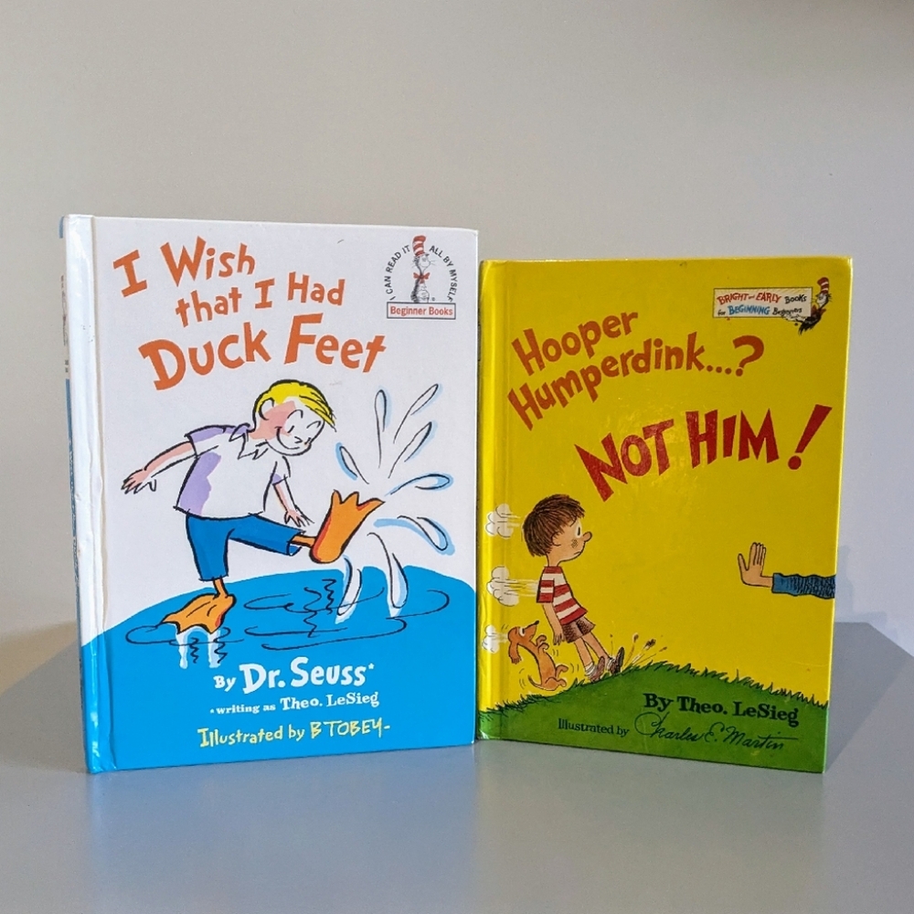1965 I Wish that I Had Duck Feet & Hooper Humperdink...? Not Him! Dr Seuss books